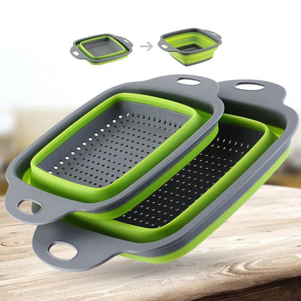 2022 Foldable Vegetable Washing Basket Vegetable Fruit Filter Portable Colander Collapsible Drainer Kitchen Accessories Gadgets